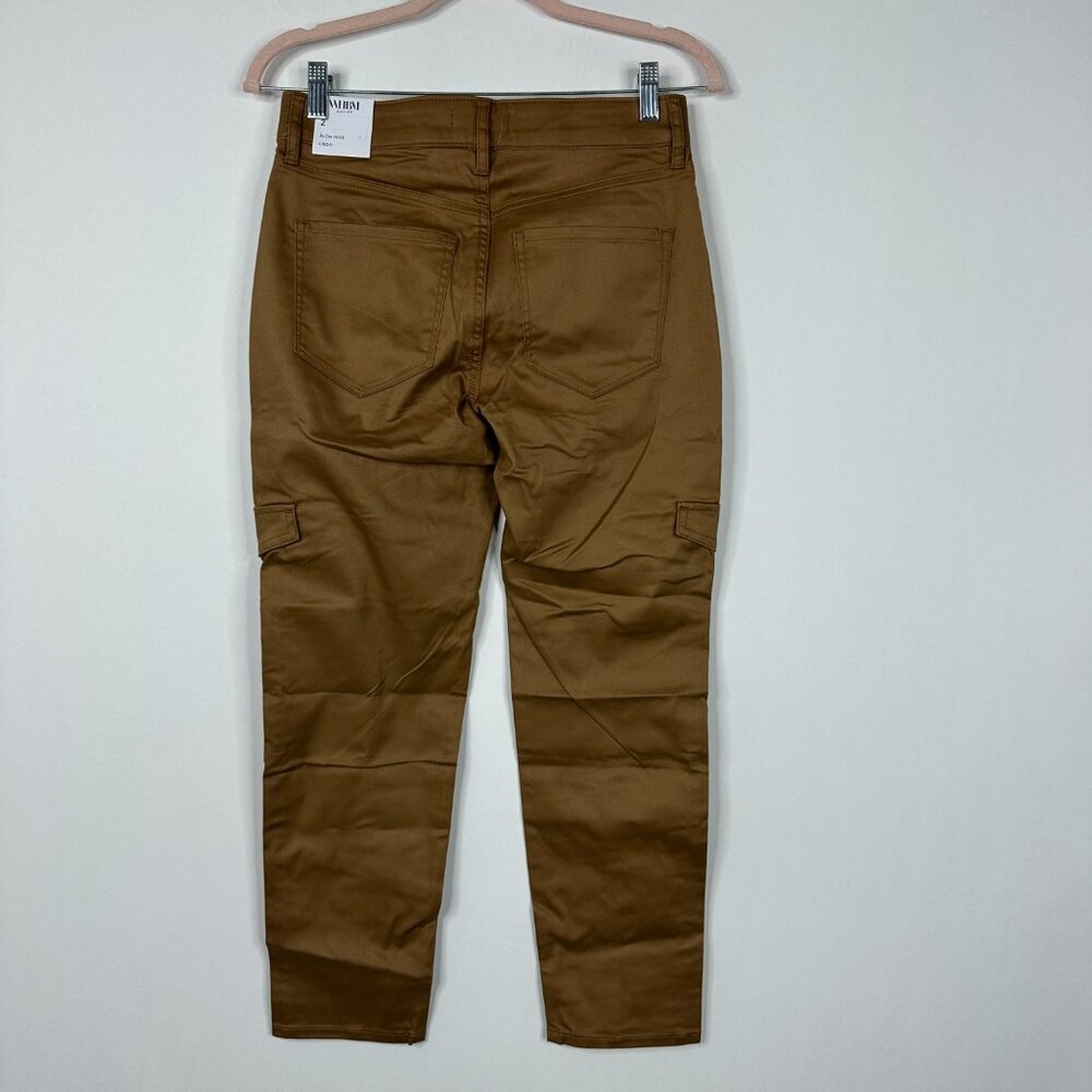 NWT White House Black Market High Rise Utility Crop Pant 12 Toasted Coconut - Picture 3 of 9